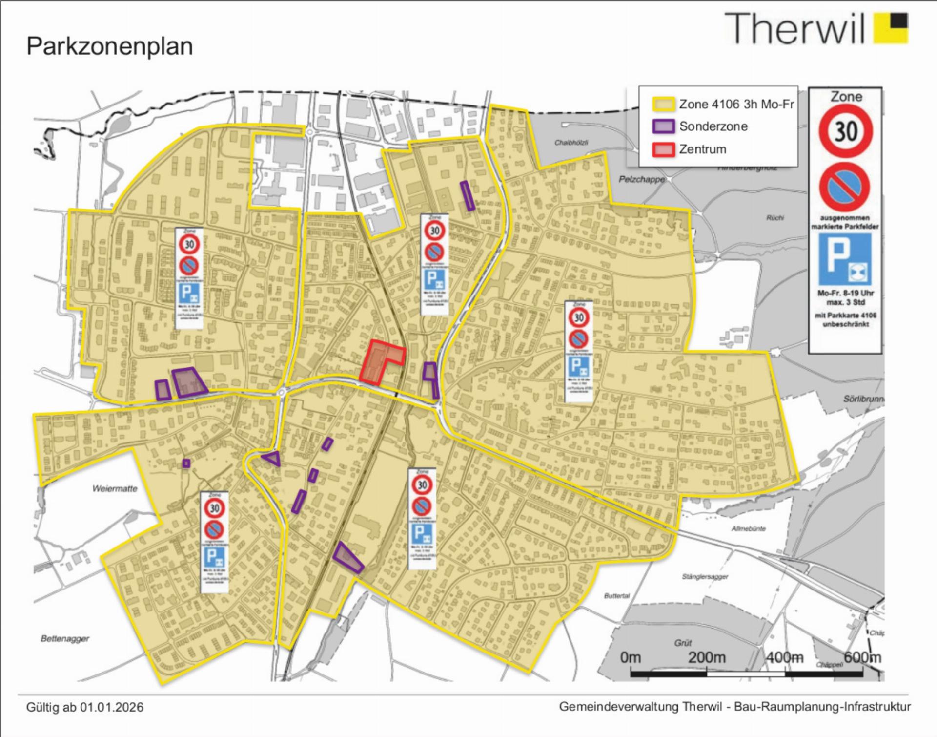 Parkraumregelung in Therwil - Das Bild wird blockiert. – Möglicherweise durch einen aktiven Adblocker.