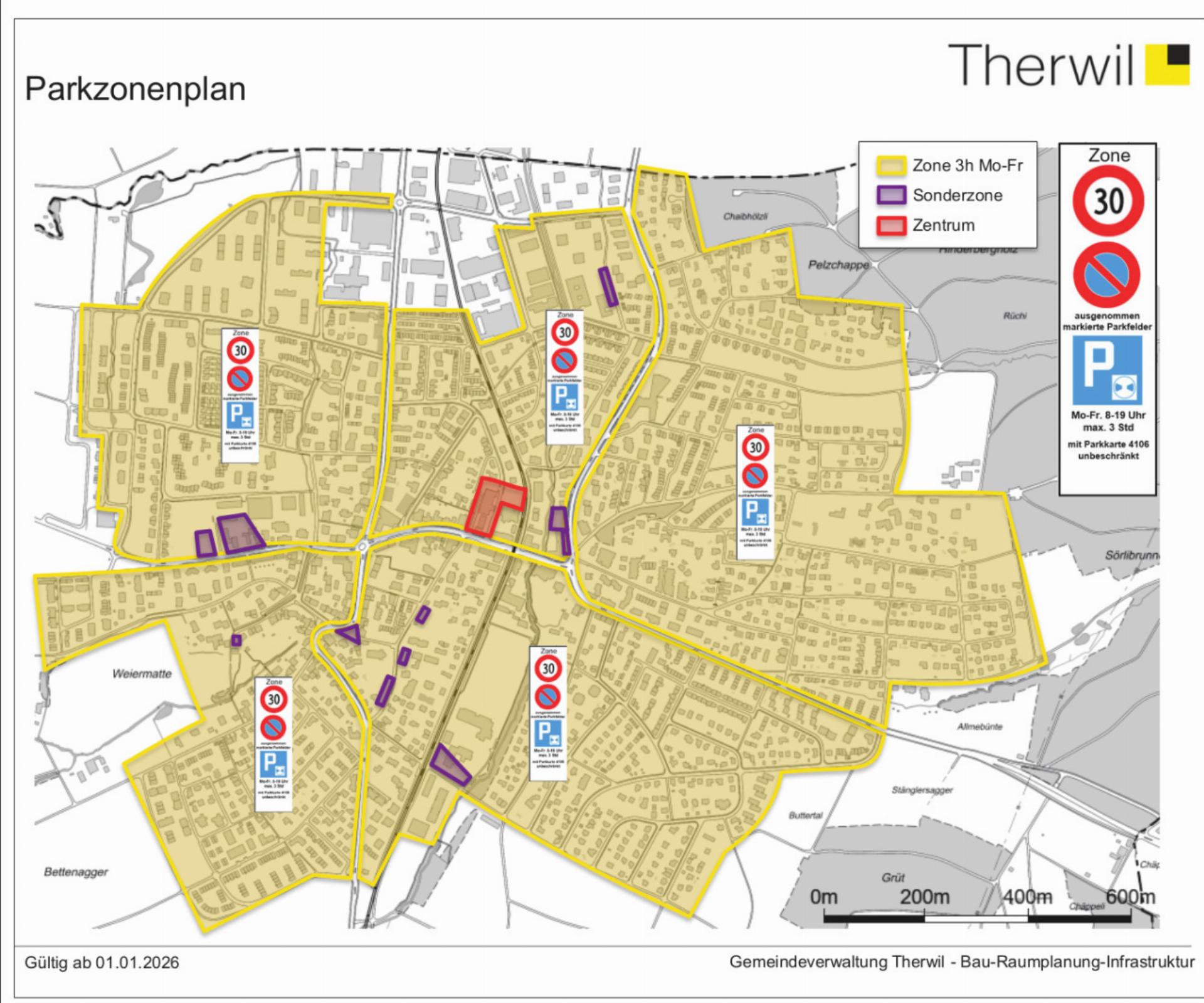 Ab 2026 flächendeckende Parkraum regelung in Therwil - Das Bild wird blockiert. – Möglicherweise durch einen aktiven Adblocker.