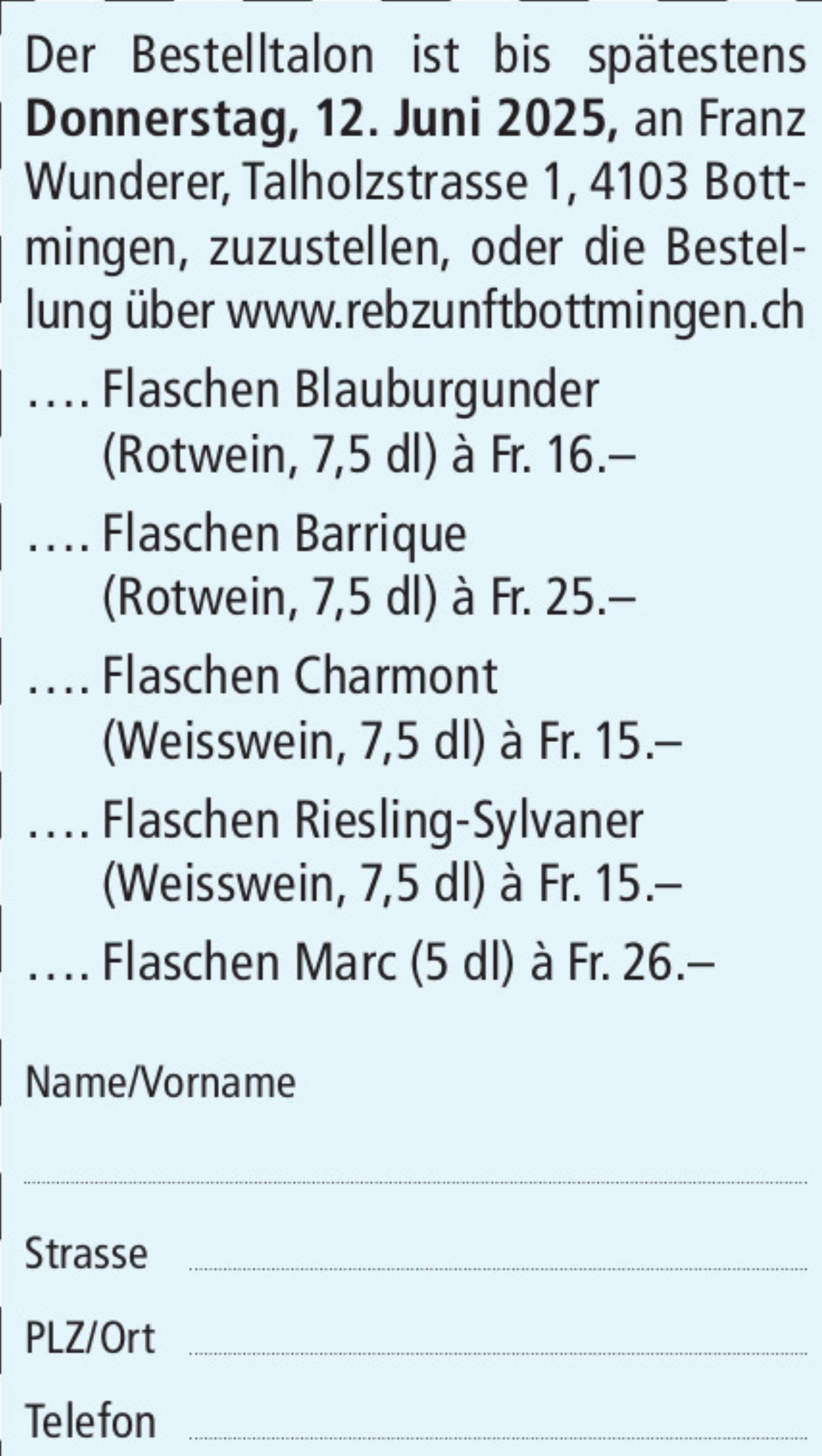 Weinverkauf Jahrgang 2023/24