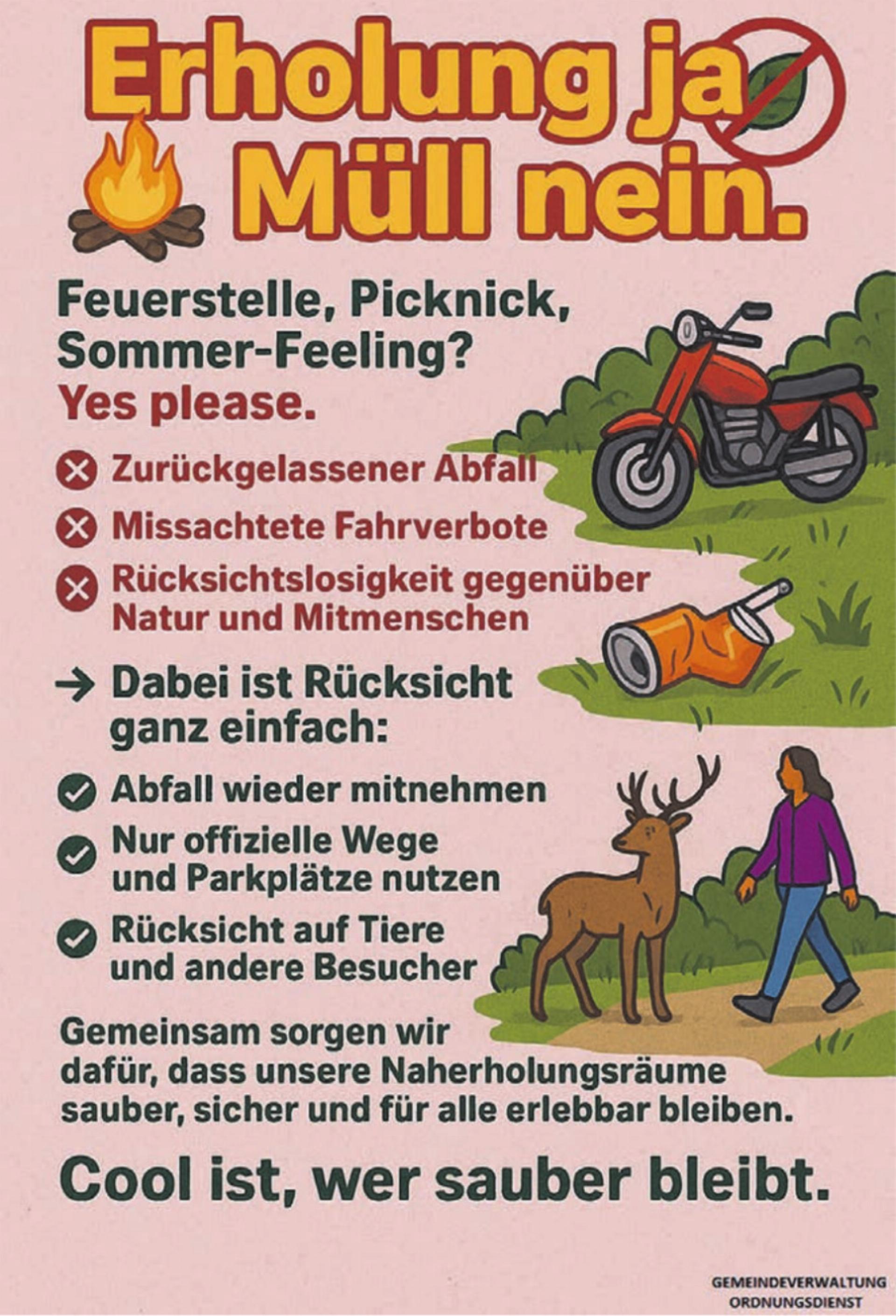Erholung ja, Müll nein.