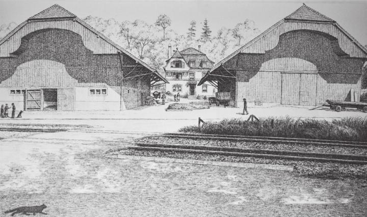 Der Kellerhals-Hof (Zeichnung H. Bühler, 1905–1983)