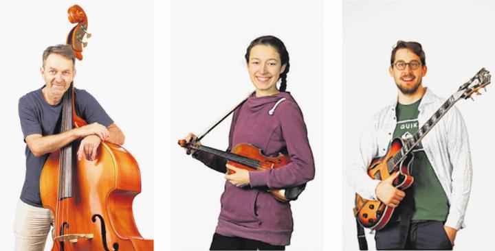 Florian Abt (Kontrabass), Isabella Leitherer (Geige) und Jan Herzog (E-Gitarre)