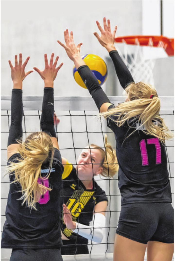 Kein einfaches Spiel für die Therwilerinnen im Wallis (mit Alea Schmidiger, 16). Foto: Heinz Schmid