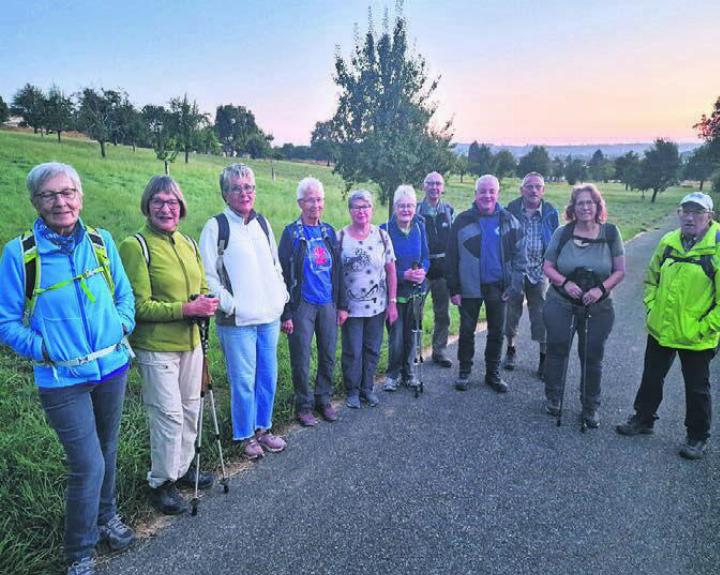 Die Gugger-Wandergruppe auf der Sonnenaufgang-Wanderung. Foto: zVg.