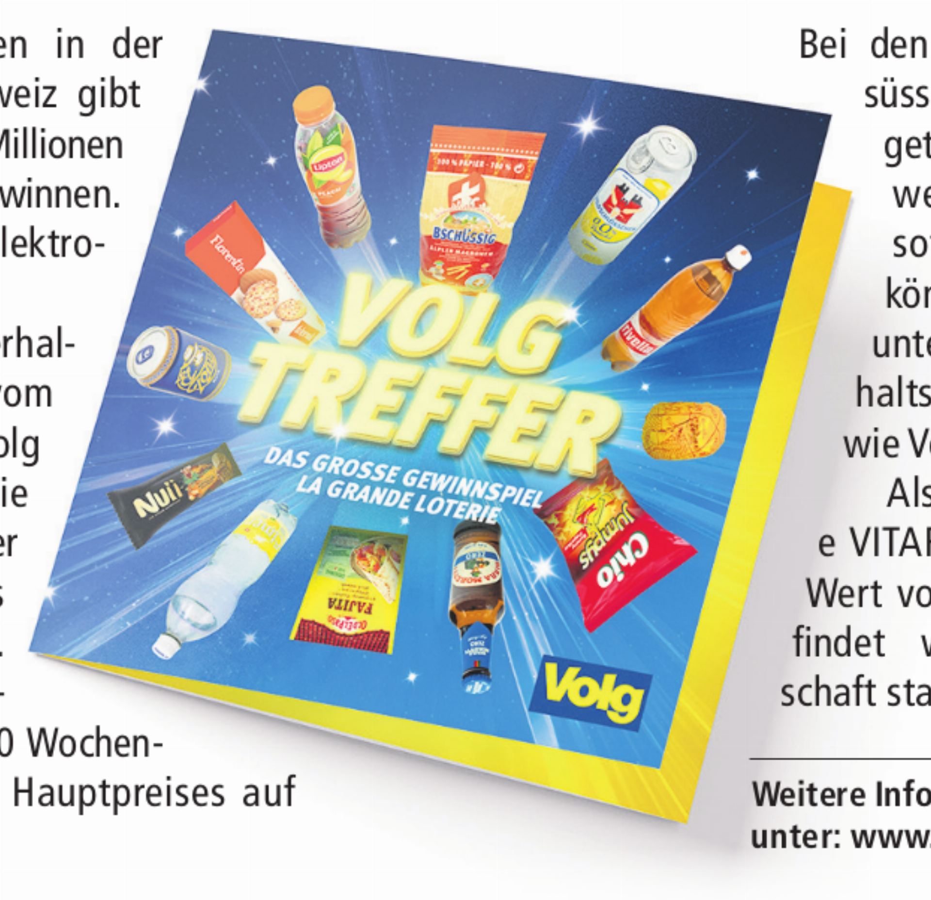 Jetzt im Volg: das grosse Gewinnspiel «Volg Treffer» - Das Bild wird blockiert. – Möglicherweise durch einen aktiven Adblocker.