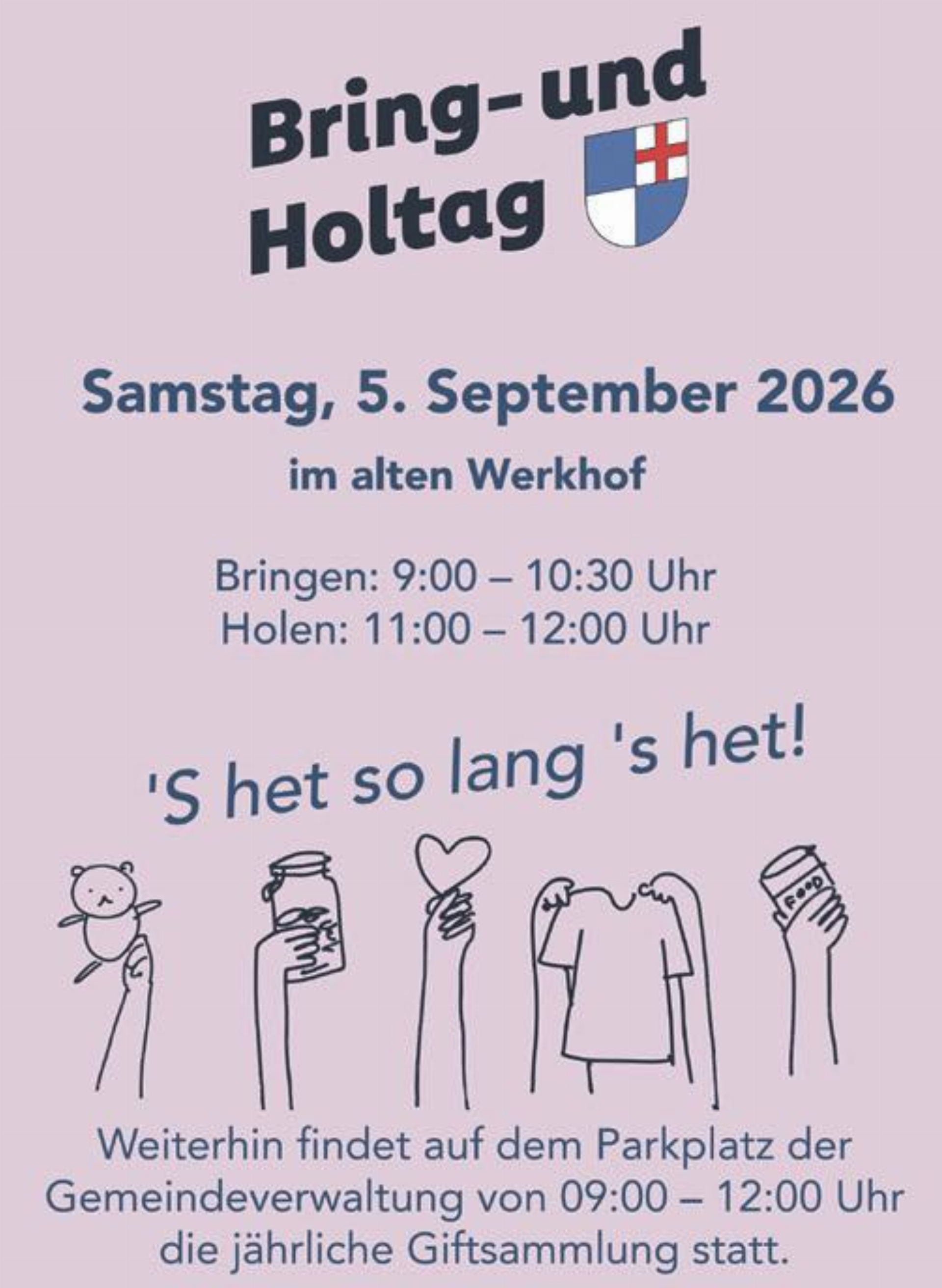 Bring- und Holtag mit Giftsammlung am Samstag, 5. September 2026 - Das Bild wird blockiert. – Möglicherweise durch einen aktiven Adblocker.